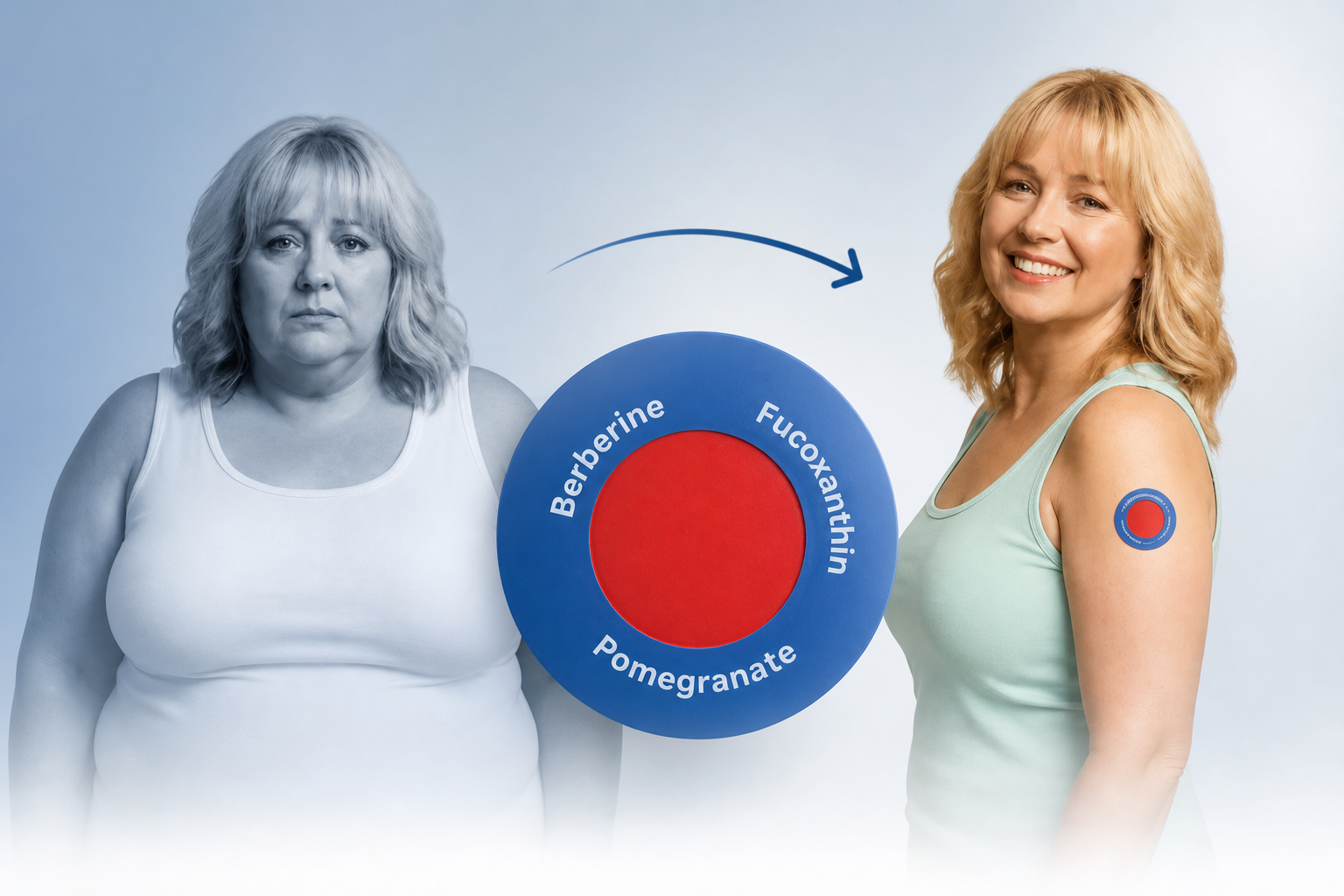 Purisaki Berberine Patch before and after results with Berberine Pomegranate Fucoxanthin